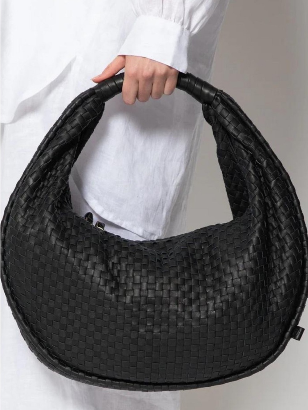 Cleobella Black Woven Hobo Bag